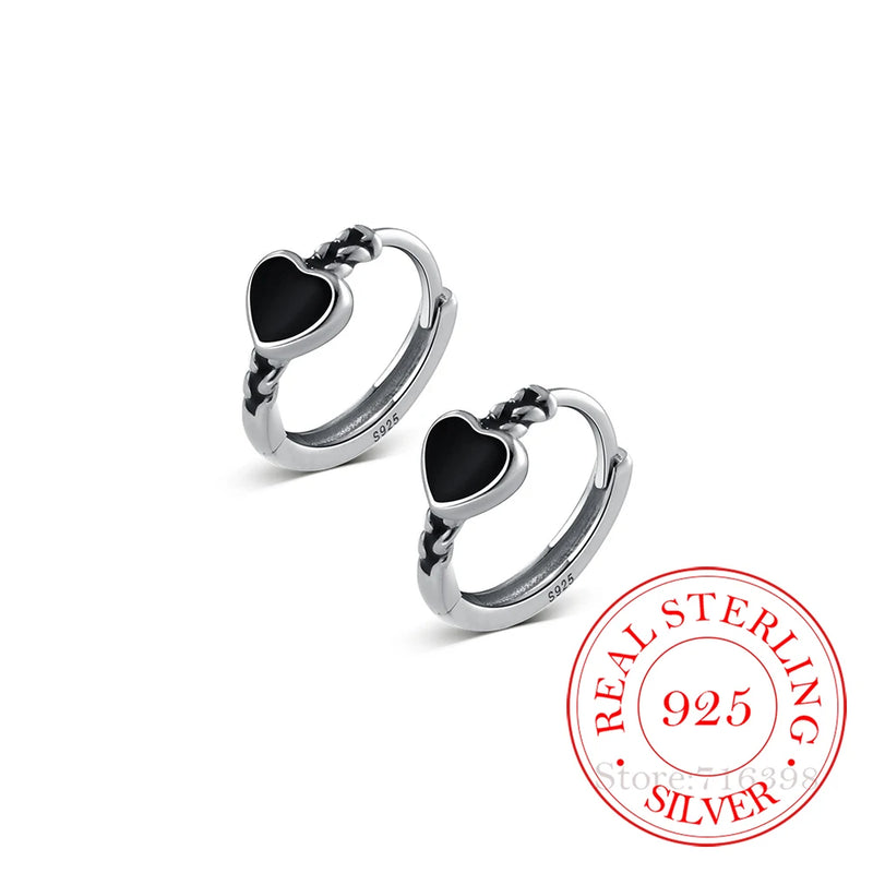 S925 Sterling Silver Heart Clip Earrings Women Wedding Party Jewelry