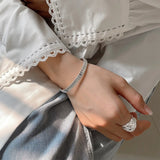 S925 Sterling Silver Bracelet Irregular Concave Convex Gear Personality Silver