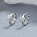 Sterling Silver Crystal Butterfly Hoop Earrings Wedding Party Jewelry