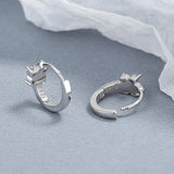 Sterling Silver Crystal Butterfly Hoop Earrings Wedding Party Jewelry