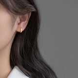 S925 Crystal Hollow Star Clip Earrings Wedding Party Jewelry