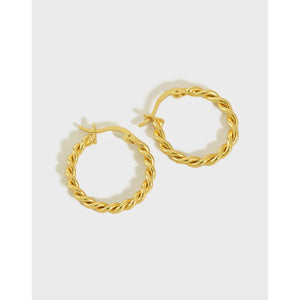 S925 Silver Fried Dough Twist Earrings