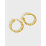 S925 Silver Fried Dough Twist Earrings