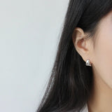 S925 Geometric Triangle Silver Earrings