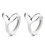 S925 Sterling Silver Fish Tail Hoop Earrings For Women