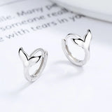 S925 Sterling Silver Fish Tail Hoop Earrings For Women