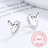 S925 Sterling Silver Fish Tail Hoop Earrings For Women