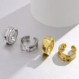 Sterling Silver Geometric Earclip Smooth Wrinkle Paper Design