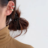 Sterling Silver Geometric Earclip Smooth Wrinkle Paper Design
