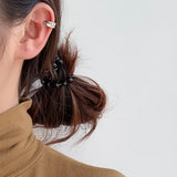 Sterling Silver Geometric Earclip Smooth Wrinkle Paper Design