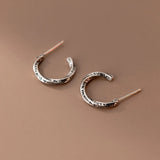 S925 Sterling Silver Letter Curve Hoop Clip Earrings For Women Girls