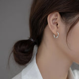 S925 Sterling Silver Letter Curve Hoop Clip Earrings For Women Girls