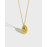 S925 Sterling Silver Necklace Geometric Water Drop Pendant
