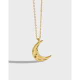 S925 Sterling Silver Necklace Minimal Moon Female Necklace Collar