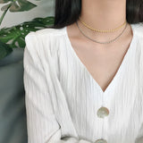 S925 Sterling Silver Necklace Oval Bead Female Necklace Choker