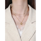 S925 Sterling Silver Necklace Double Layer Necklaces Women Jewelry