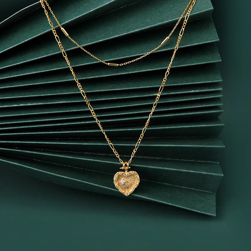 S925 Sterling Silver Necklace Double Layer Necklaces Women Jewelry