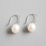 S925 Personalized Freshwater Pearl Earrings Earhook Female Silver Ornaments
