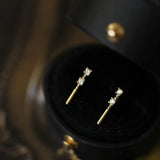 S925 Sterling Silver 14K Earrings with Zircons