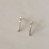 S925 Sterling Silver 14K Earrings with Zircons