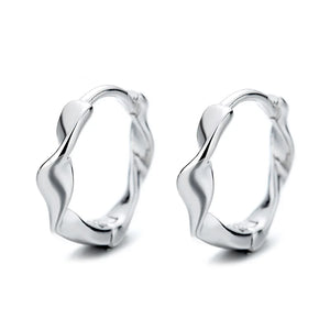 S925 Wave Pattern Clip Earrings For Women Girls Wedding Party