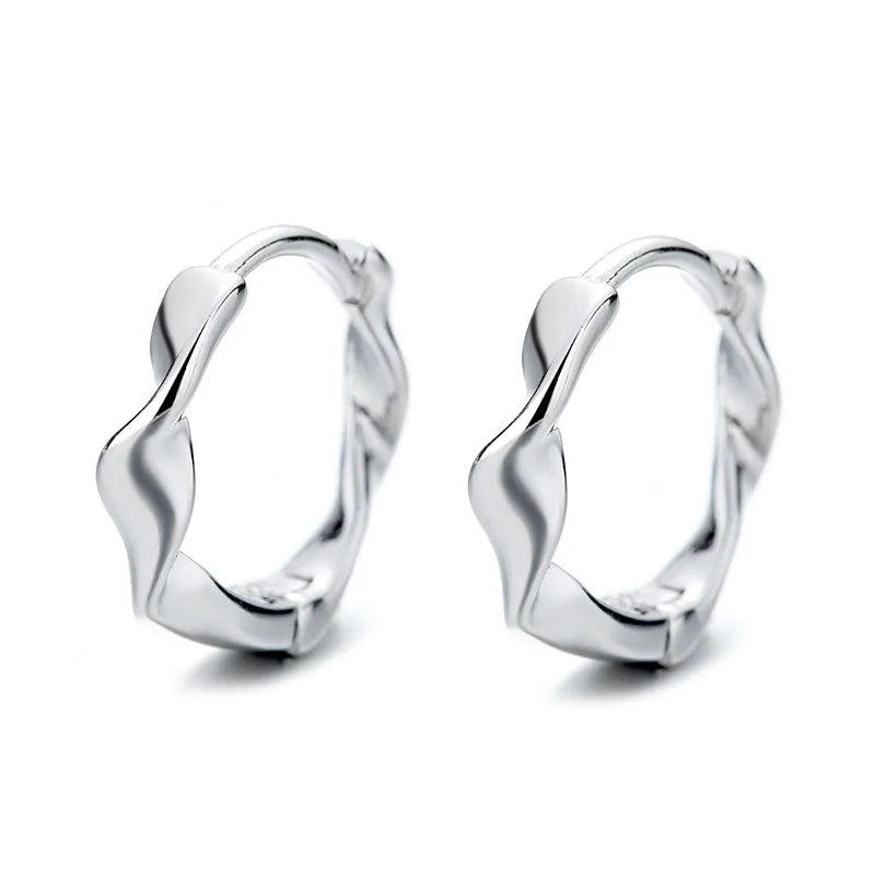 S925 Wave Pattern Clip Earrings For Women Girls Wedding Party