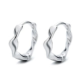 S925 Wave Pattern Clip Earrings For Women Girls Wedding Party