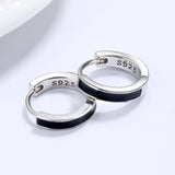 S925 Sterling Silver Buckle Clip Earrings Enamel Women Wedding Jewelry