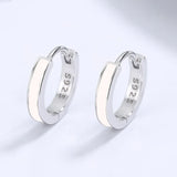 S925 Sterling Silver Buckle Clip Earrings Enamel Women Wedding Jewelry