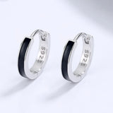 S925 Sterling Silver Buckle Clip Earrings Enamel Women Wedding Jewelry