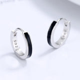 S925 Sterling Silver Buckle Clip Earrings Enamel Women Wedding Jewelry
