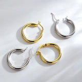 S925 Silver Geometric Circle Earrings Niche Tremella Ornaments