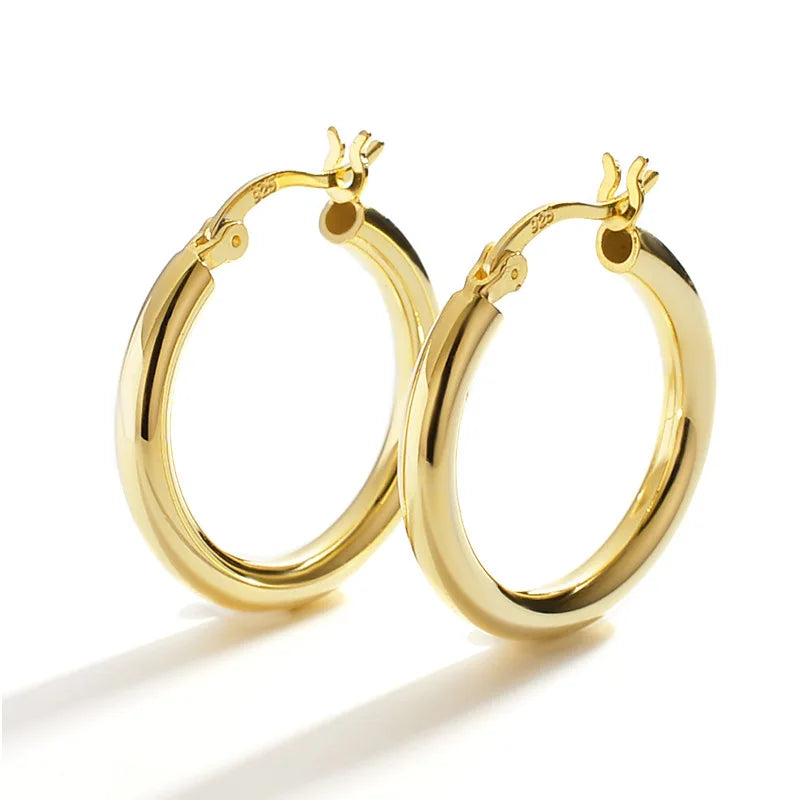 S925 Silver Geometric Circle Earrings Niche Tremella Ornaments