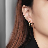 S925 Silver Geometric Circle Earrings Niche Tremella Ornaments