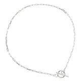 S925 Sterling Silver Necklace OT Buckle Chain Female Clavicle Mantel