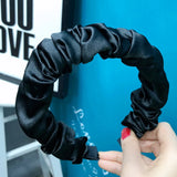Satin Ruffled Headband Sweet Coil Hair Ornaments