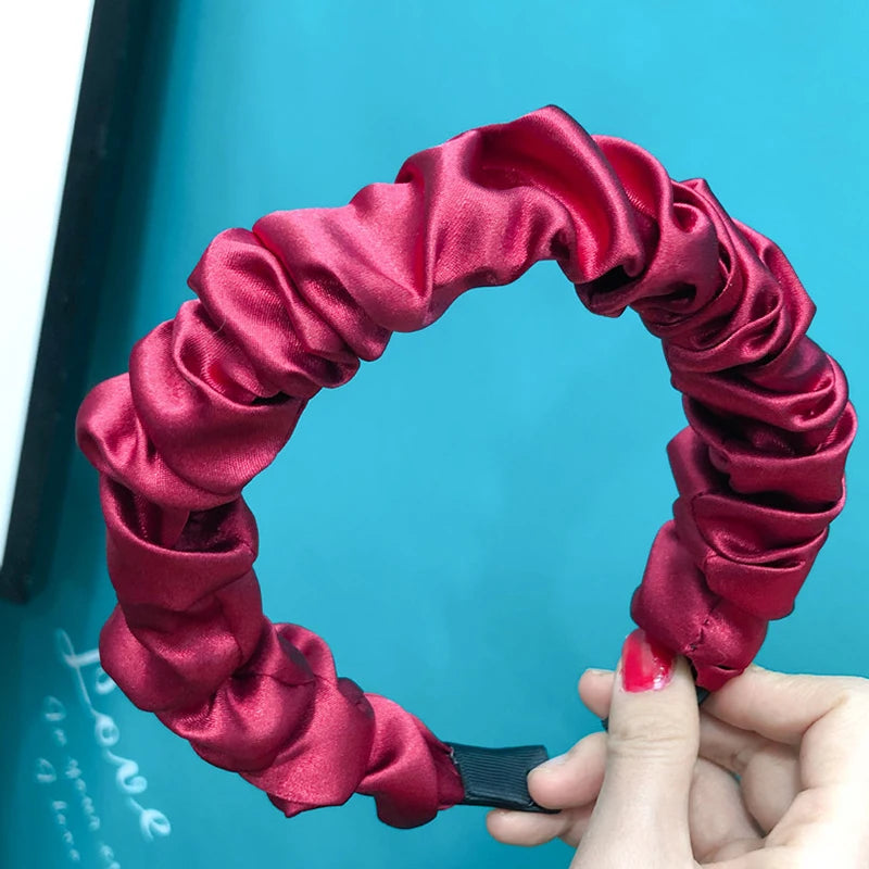 Satin Ruffled Headband Sweet Coil Hair Ornaments