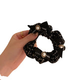 Small Fragrance Bow Pearl Hair Rope Elastic Hair Scrunchie Lady Hair Accessories