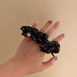 Small Fragrance Bow Pearl Hair Rope Elastic Hair Scrunchie Lady Hair Accessories