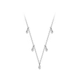 Zircon Water Drop Choker 925 Silver Clavicle Chain Necklace