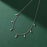 Zircon Water Drop Choker 925 Silver Clavicle Chain Necklace