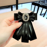 Gemstone Flower Bow Tie Brooch for Women