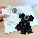 Gemstone Flower Bow Tie Brooch for Women