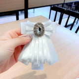 Gemstone Flower Bow Tie Brooch for Women