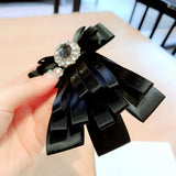 Gemstone Flower Bow Tie Brooch for Women