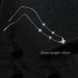 Silver Zirconia Butterfly Necklace Women Choker