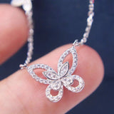 Silver Zirconia Butterfly Necklace Women Choker
