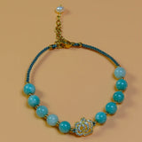Jade Flower Zircon Pearl Bracelet Jewelry Gift for Ladies