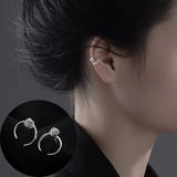 Silver Rose Ear Cuff Clip-on Earrings Jewelry Gift