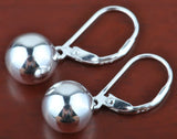Sterling Silver Round Bead Clip Earrings for Women